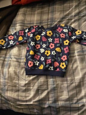 Garanimals Navy Floral Pullover Sweatshirt with Pink Yellow White Flowers